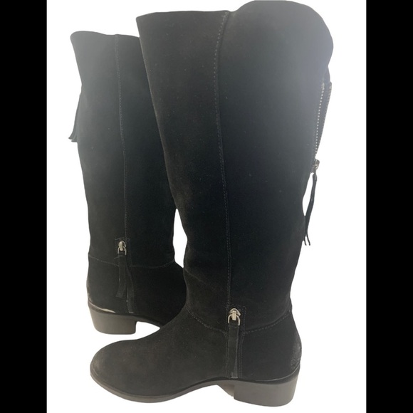 - Naughty Monkey Black Stride Chelsea Suede Leather High Rider Burnished Boot - Picture 8 of 14